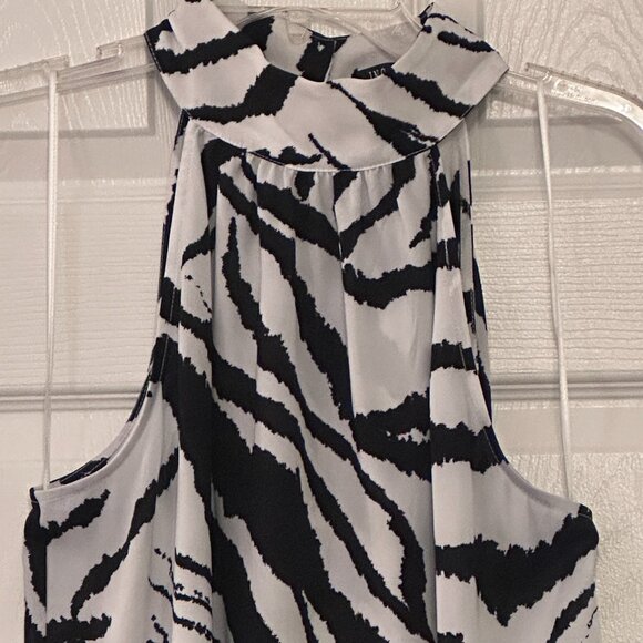 INC International Concepts Halter Top – Size L, Black & White Zebra Print - Picture 1 of 2